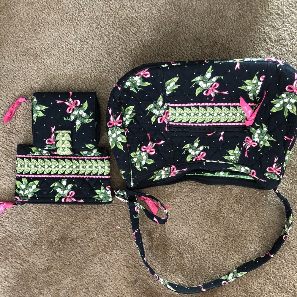 3 Piece Vera Bradley pocketbook, wallet, and pouch